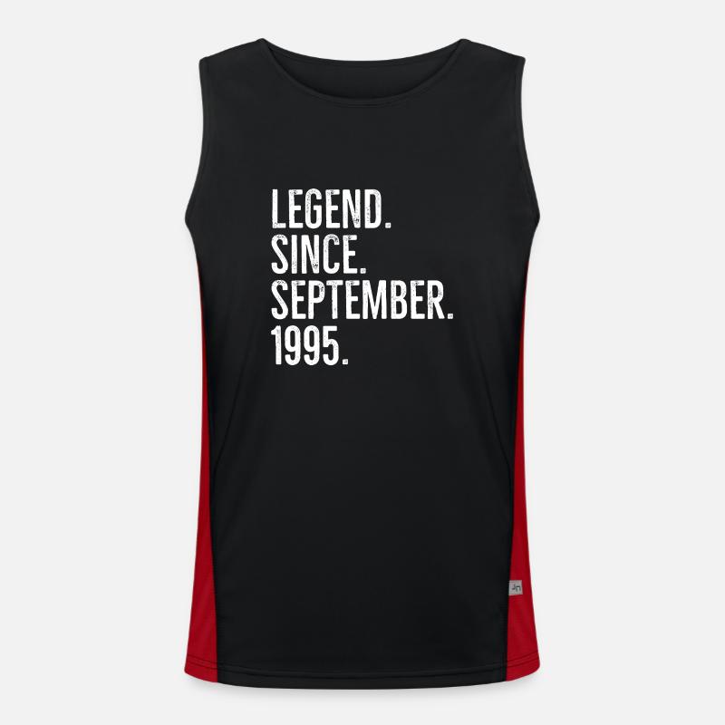 Legend Since September 1995 - Men's Functional Contrast Tank Top - black/red