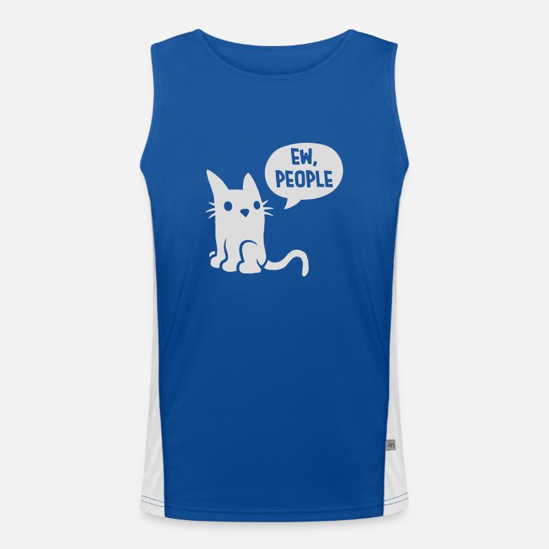 Comic Katze ew people Funktionelles Kontrast-Tank Top für Männer 