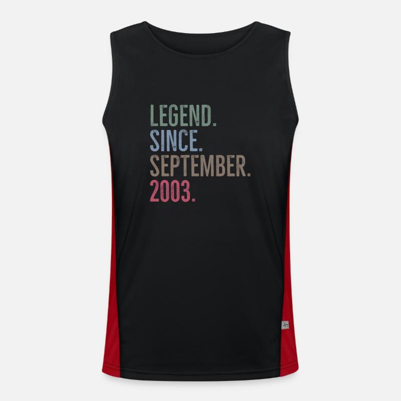 Legend Since September 2003 - Men's Functional Contrast Tank Top - black/red