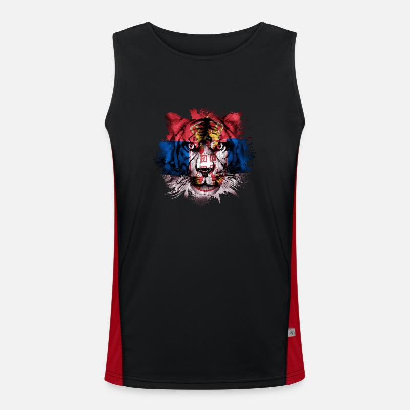 Serbien Funktionelles Kontrast-Tank Top für Männer 