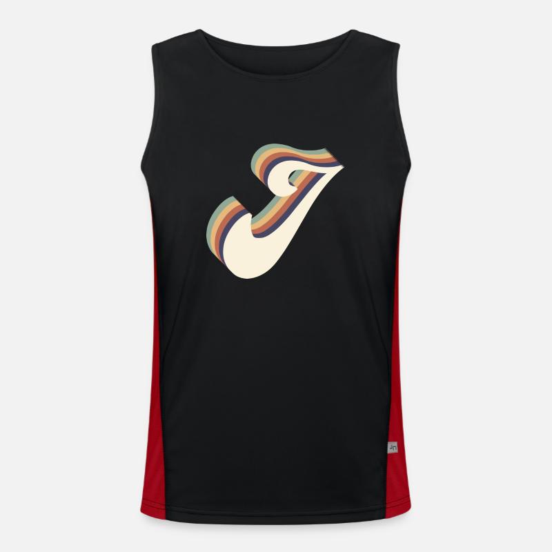 Buchstabe j Funktionelles Kontrast-Tank Top für Männer 