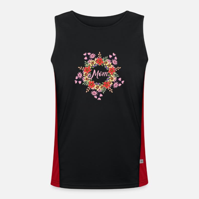 Mama - mit Blumen Funktionelles Kontrast-Tank Top für Männer 