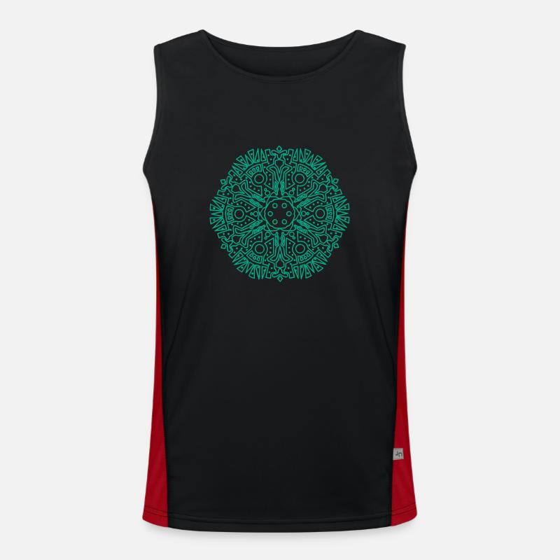Maya Pattern - Men's Functional Contrast Tank Top  - black/red