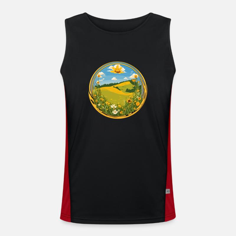 Blühender Frühling Funktionelles Kontrast-Tank Top für Männer 