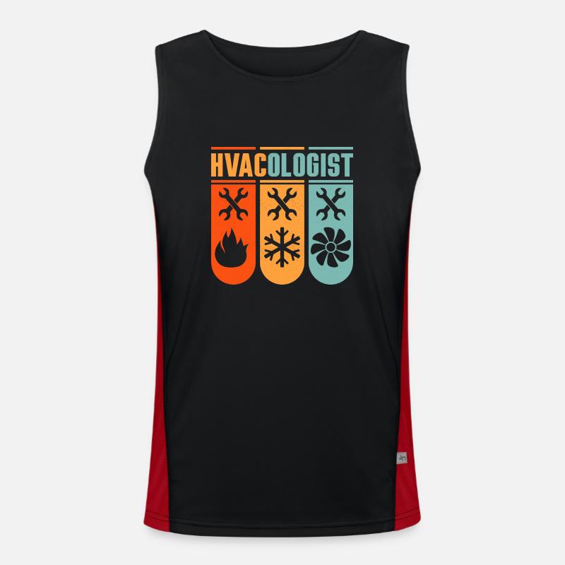 HVACOLOGIST HVAC Technician AC Tech Installer Men's Functional Contrast Tank Top 