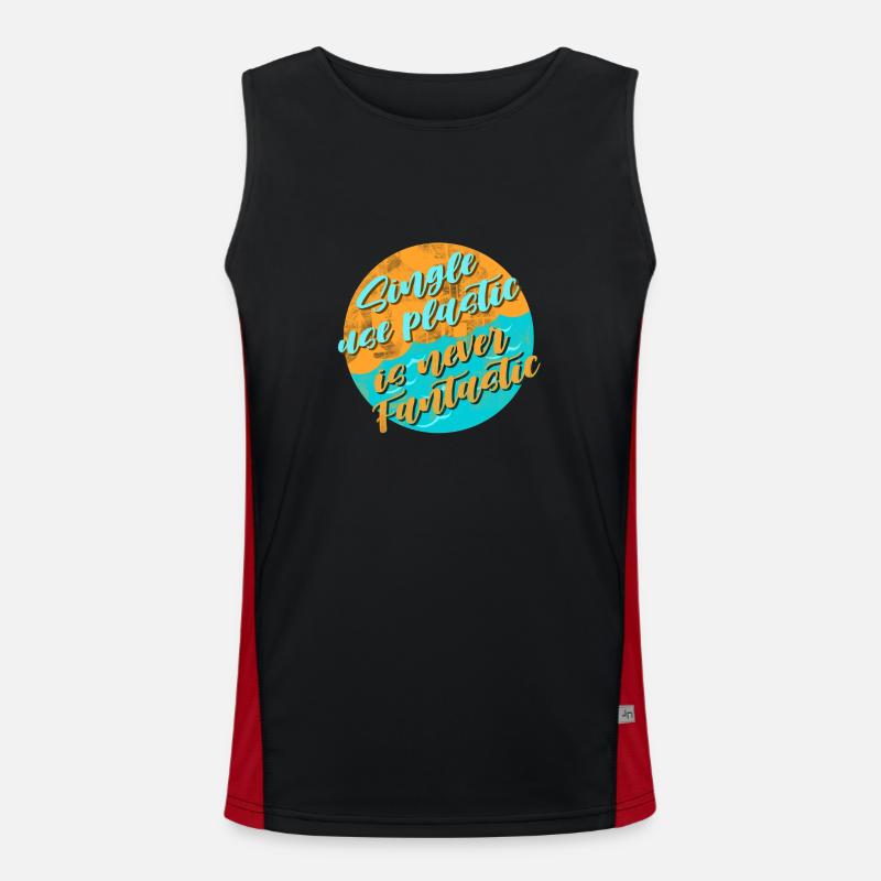 Avoid plastic - Men's Functional Contrast Tank Top  - black/red