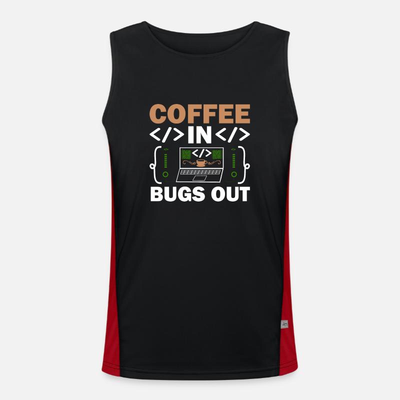 Kaffee-Codierung Programmierer Programmierer Entwickler Nerd Coff Funktionelles Kontrast-Tank Top für Männer 