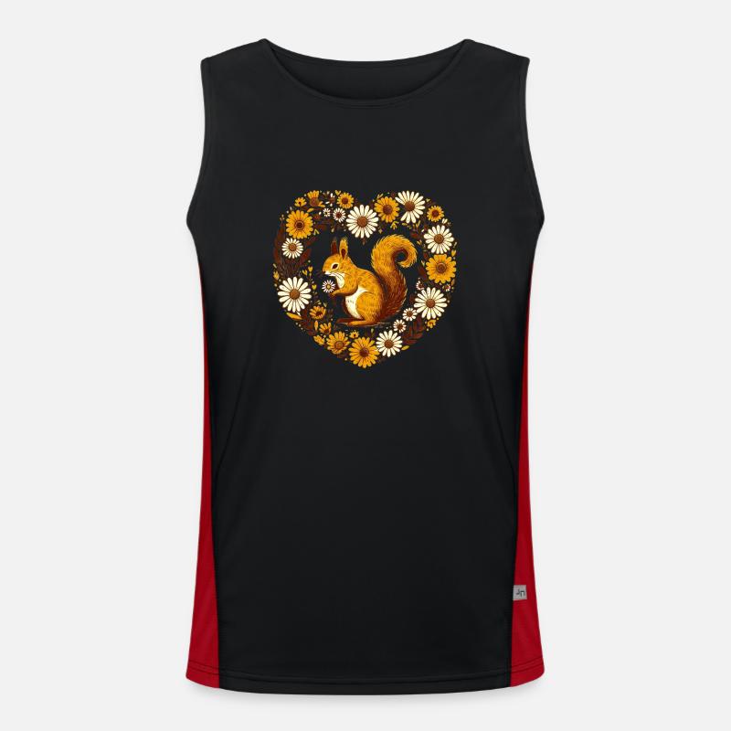 Red Squirrel - Men's Functional Contrast Tank Top  - black/red