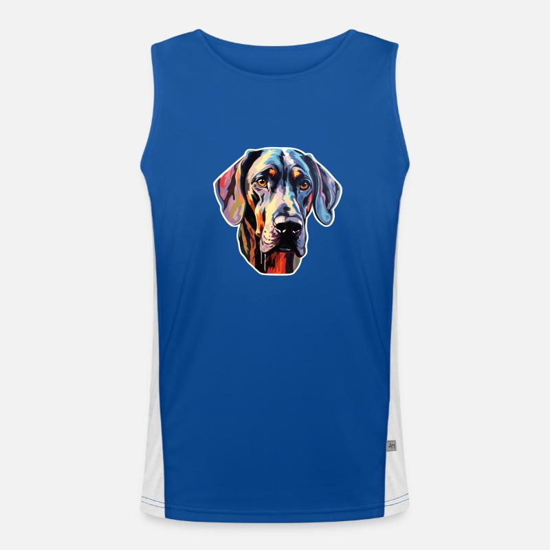 Danois Great Dane psychédélique Débardeur respirant contrasté Homme 