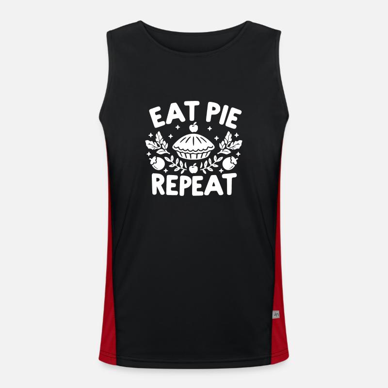 Eat Pie Repeat - Men's Functional Contrast Tank Top  - black/red