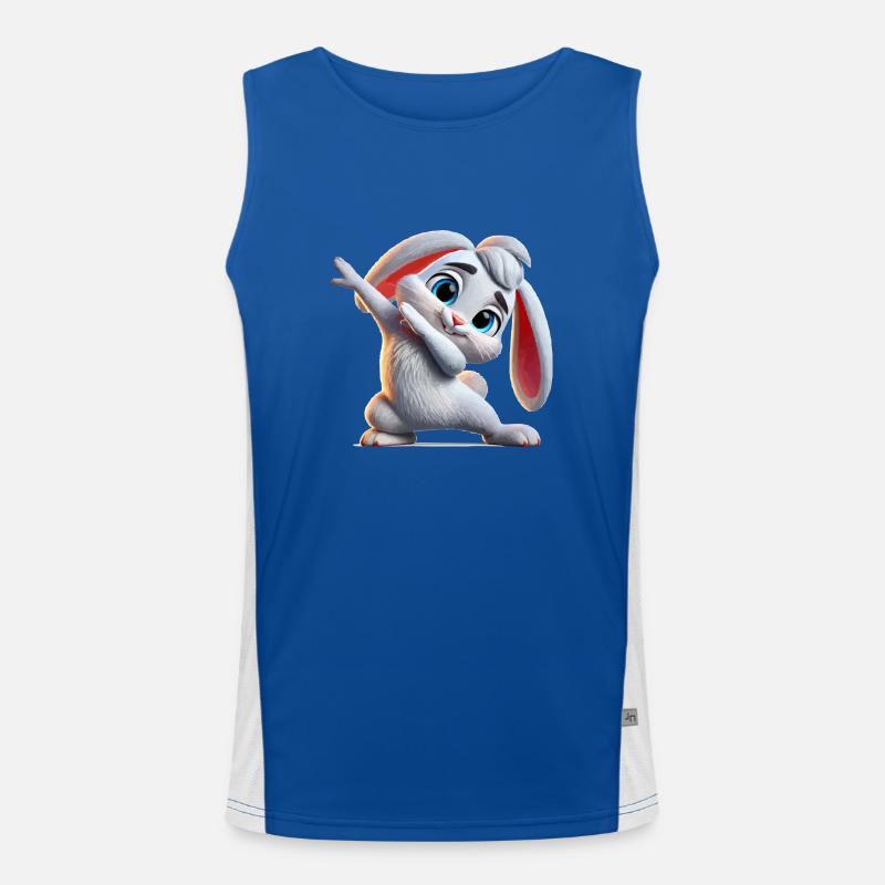 hase dabbing comic Funktionelles Kontrast-Tank Top für Männer 