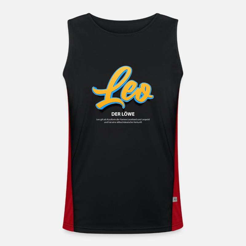 Leo in 3D mit Bedeutung Funktionelles Kontrast-Tank Top für Männer 