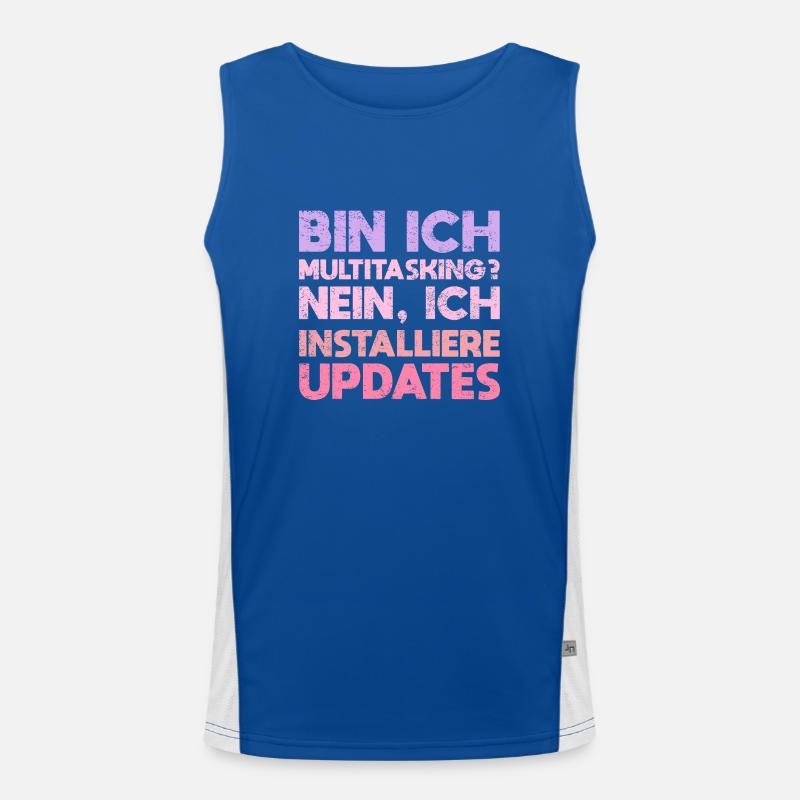Bin Ich Multitasking? Nein, Ich Installiere... Funktionelles Kontrast-Tank Top für Männer 