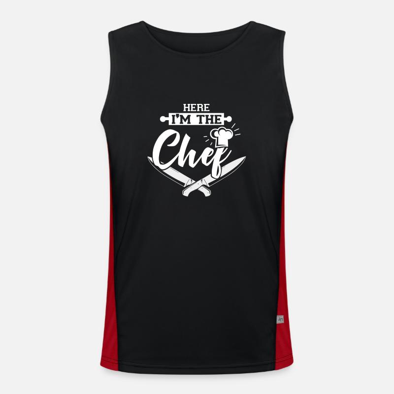 Ich bin der Koch Geschenk cooler Koch Funktionelles Kontrast-Tank Top für Männer 