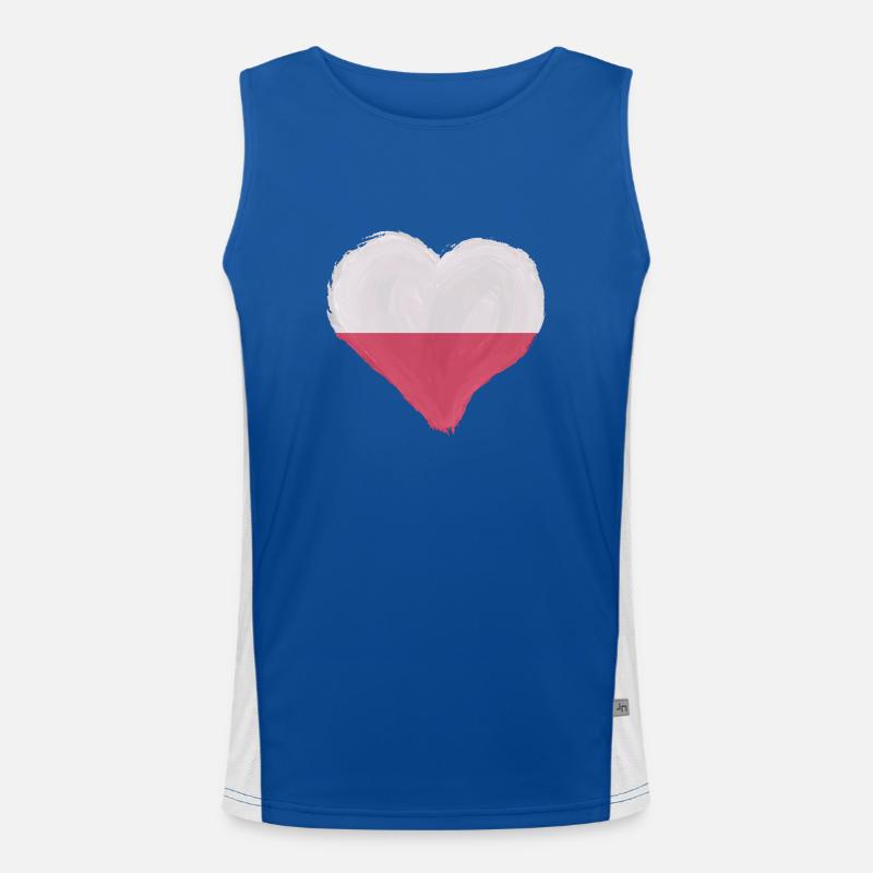 Pologne Drapeau utilisé Look Polska Drapeau polonais Débardeur respirant contrasté Homme 