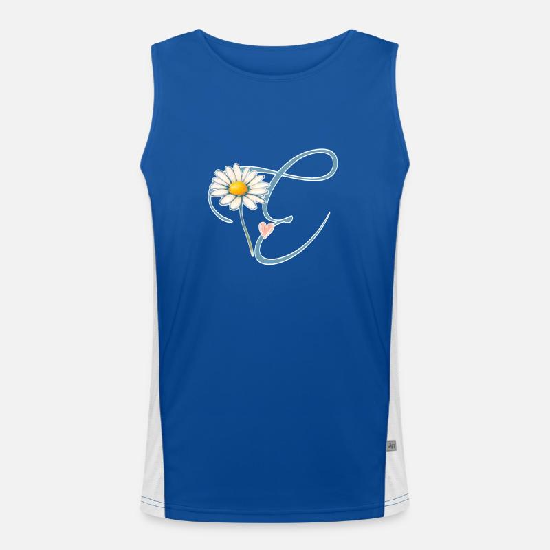 Lettre E Daisy Heart Débardeur respirant contrasté Homme 