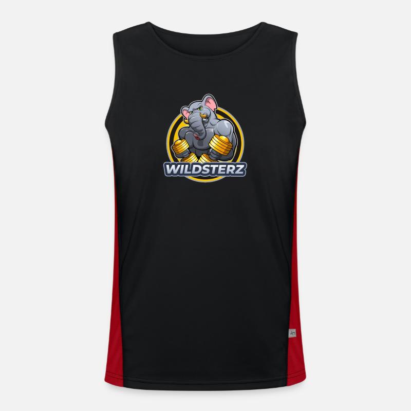 Wildsterz - Elefant Funktionelles Kontrast-Tank Top für Männer 