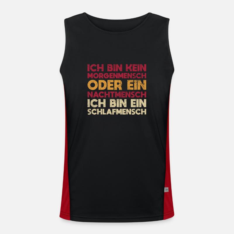 Ich Bin Kein Morgenmensch Oder Ein... Funktionelles Kontrast-Tank Top für Männer 