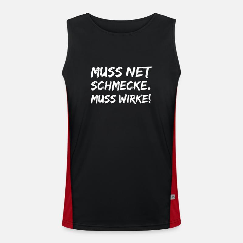 muss net schmecke muss wirke Funktionelles Kontrast-Tank Top für Männer 