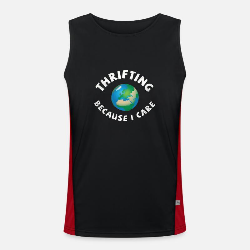 Thrifting. Because I care. Funktionelles Kontrast-Tank Top für Männer 