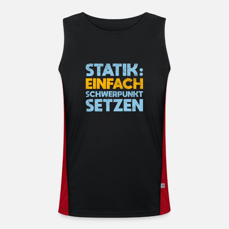 Statik: Einfach Schwerpunkt Setzen Funktionelles Kontrast-Tank Top für Männer 