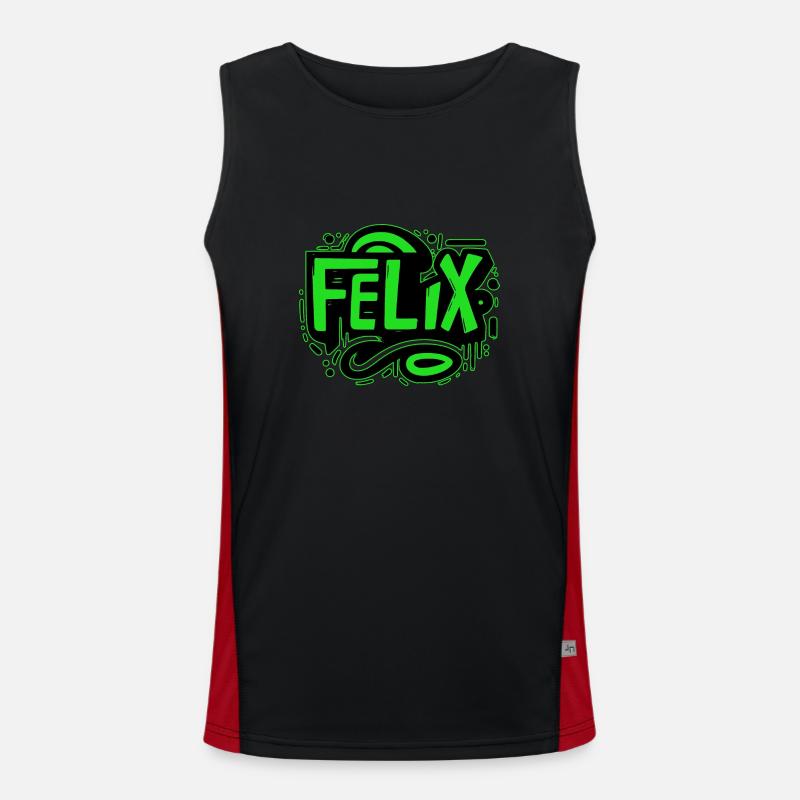 Felix Nom Graffiti vert Débardeur respirant contrasté Homme 