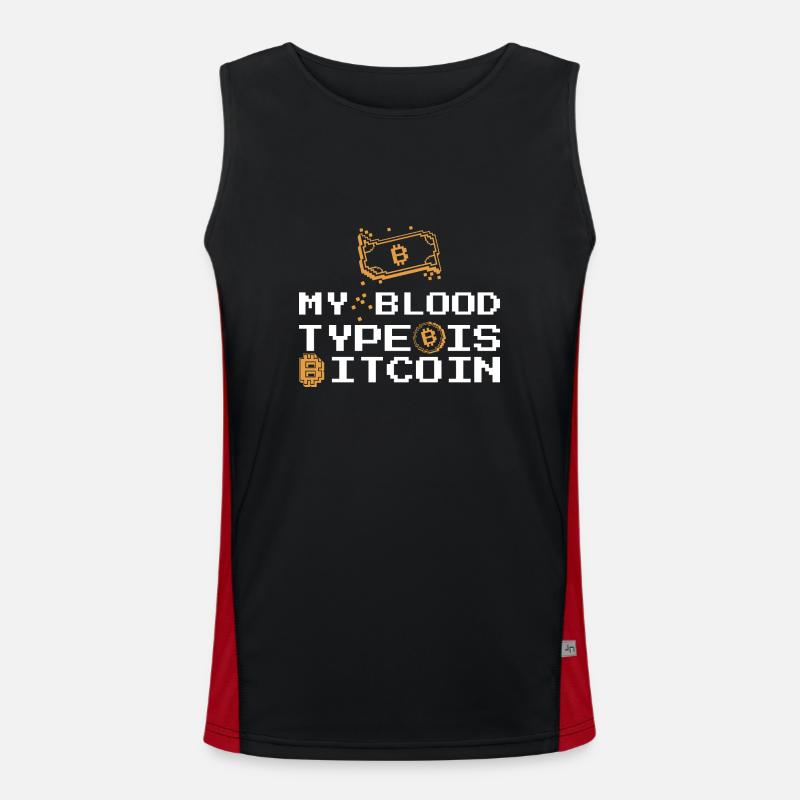 Bitcoin BTC Crypto Blockchain Coin Exchange Note Men's Functional Contrast Tank Top 