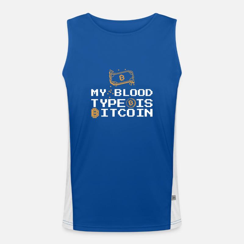 Bitcoin BTC Crypto Blockchain Coin Exchange Note Men's Functional Contrast Tank Top 