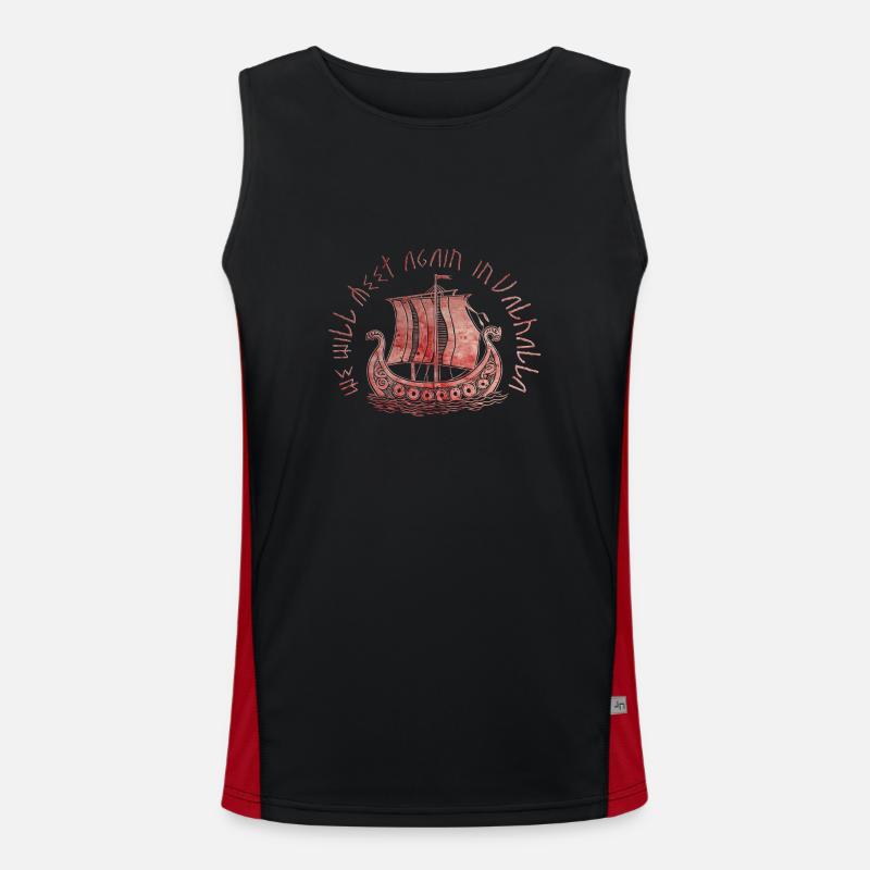 Wikingerboot See you in Valhalla 2 Funktionelles Kontrast-Tank Top für Männer 