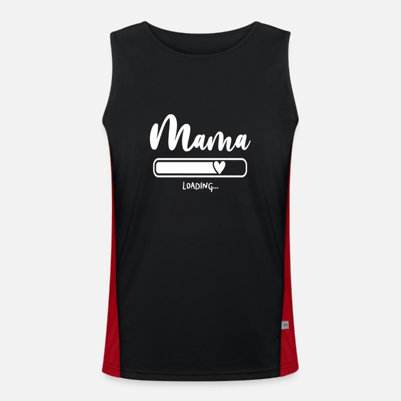 Mum loading mama mom - Men's Functional Contrast Tank Top  - black/red