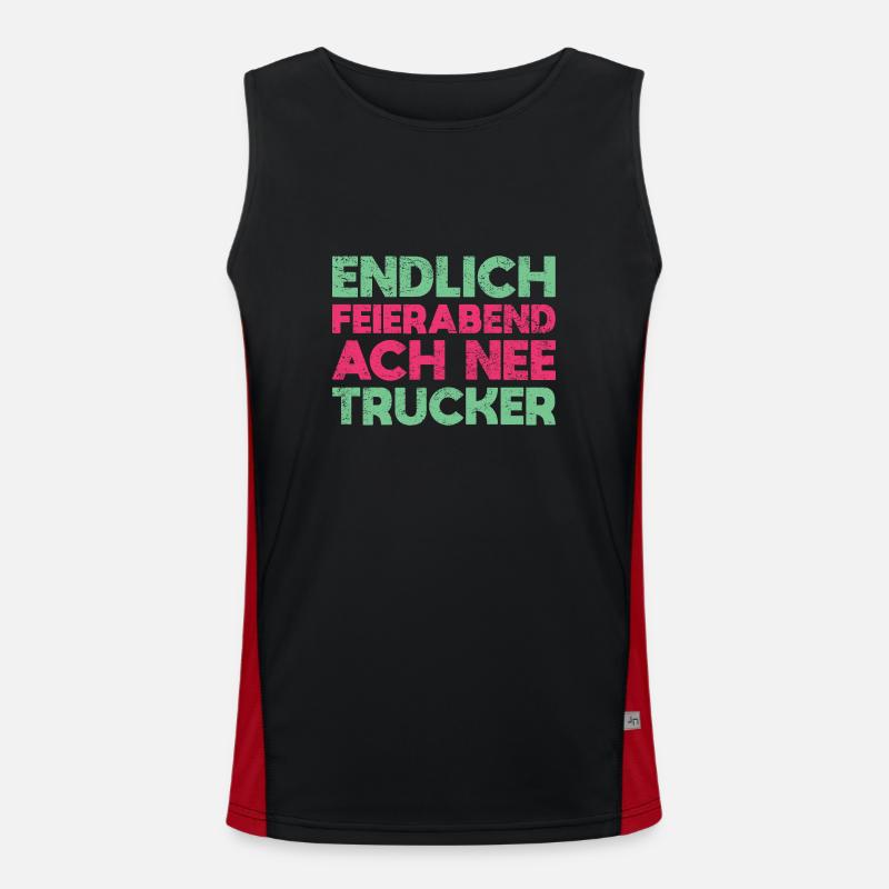 Endlich Feierabend Ach Nee, Trucker Funktionelles Kontrast-Tank Top für Männer 