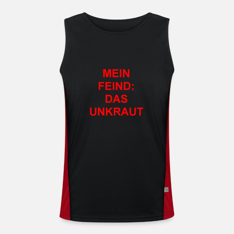 Mein Feind-Das Unkraut Geschenk Geschenkidee Funktionelles Kontrast-Tank Top für Männer 