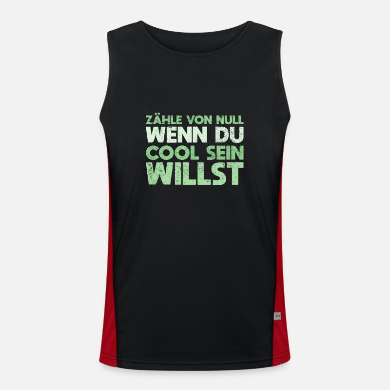 Zähle Von Null, Wenn Du Cool Sein Willst Funktionelles Kontrast-Tank Top für Männer 