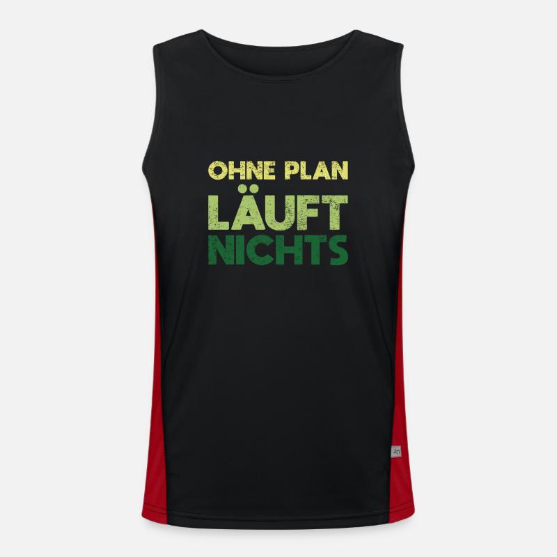 Ohne Plan Läuft Nichts Funktionelles Kontrast-Tank Top für Männer 