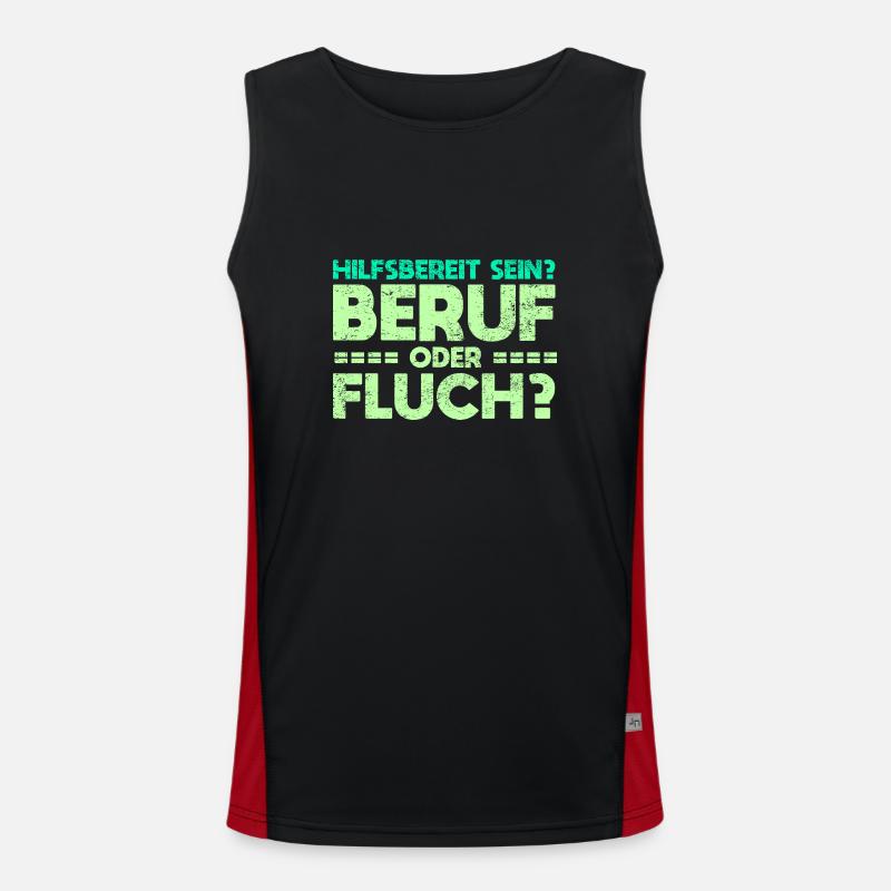 Hilfsbereit Sein - Beruf Oder Fluch? Funktionelles Kontrast-Tank Top für Männer 