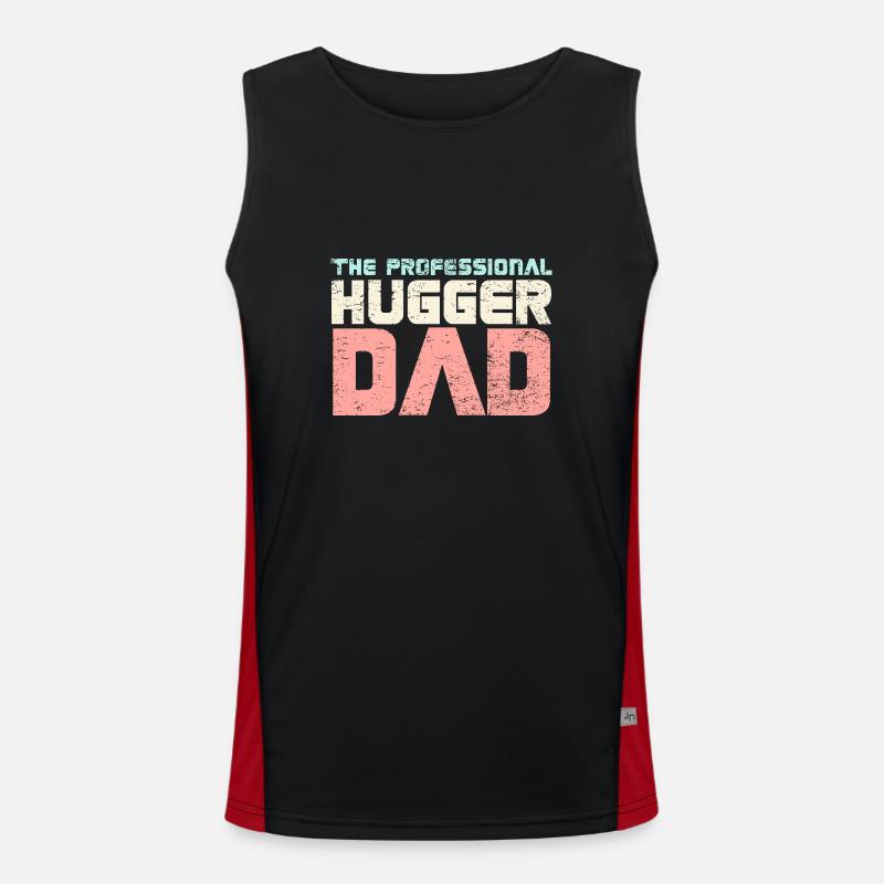 The Professional Hugger Dad - Men's Functional Contrast Tank Top  - black/red