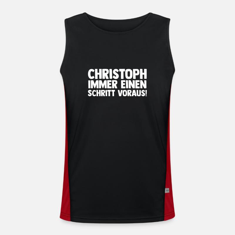 First name Chris Christoph - Men's Functional Contrast Tank Top  - black/red