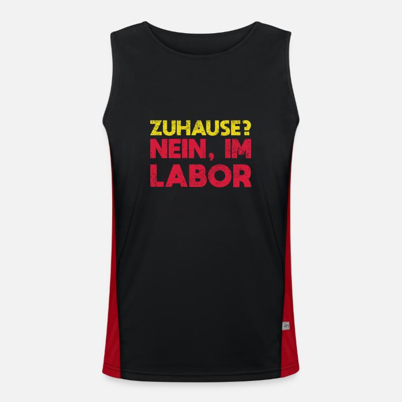 Zuhause? Nein, Im Labor Funktionelles Kontrast-Tank Top für Männer 