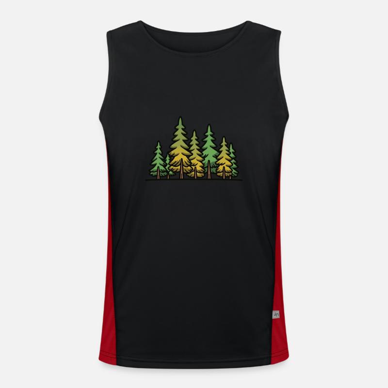 Forest Trees Men's Functional Contrast Tank Top 