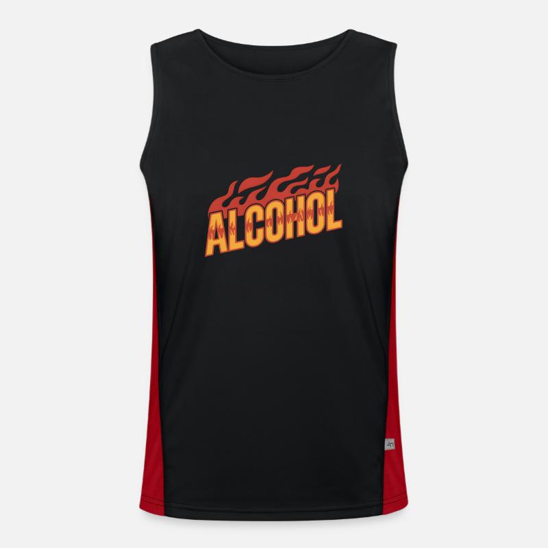 Alcohol - Cool Drinking Logo Men's Functional Contrast Tank Top 