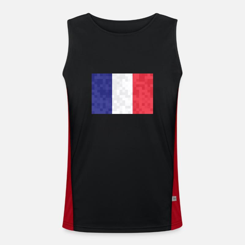 France Drapeau utilisé Look Drapeau français Débardeur respirant contrasté Homme 