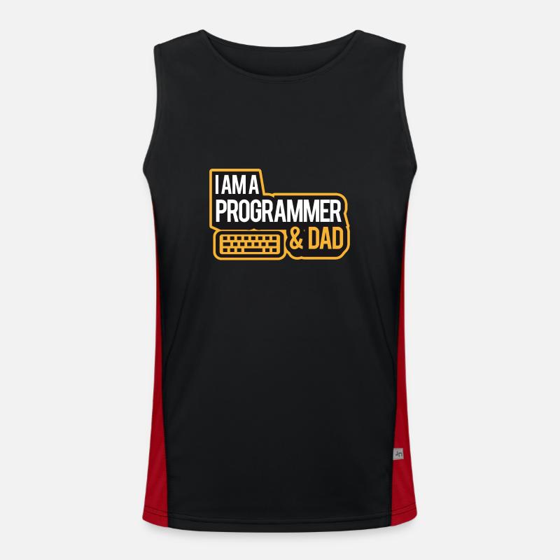 I'm A Programmer And Dad Funktionelles Kontrast-Tank Top für Männer 