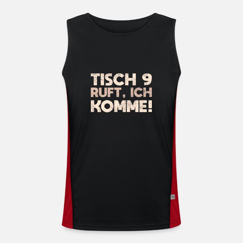 Tisch 9 Ruft, Ich Komme! Funktionelles Kontrast-Tank Top für Männer 