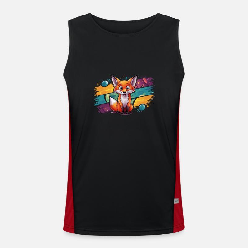 Fuchs - Illustration Funktionelles Kontrast-Tank Top für Männer 