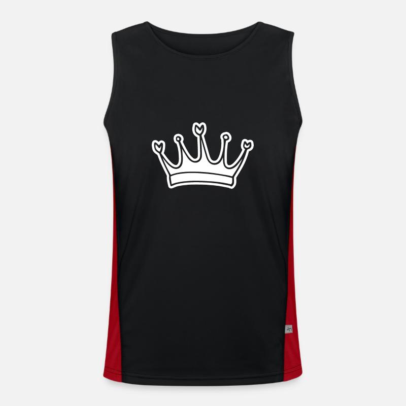 Crown - Men's Functional Contrast Tank Top  - black/red