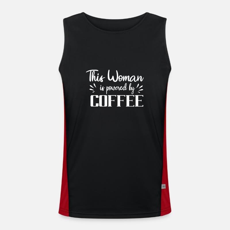 Mama mit Kaffee Funktionelles Kontrast-Tank Top für Männer 