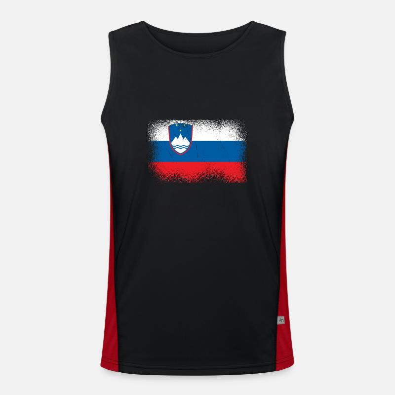 Drapeau de la Slovénie Balkans Drapeau slovène Vintage Débardeur respirant contrasté Homme 