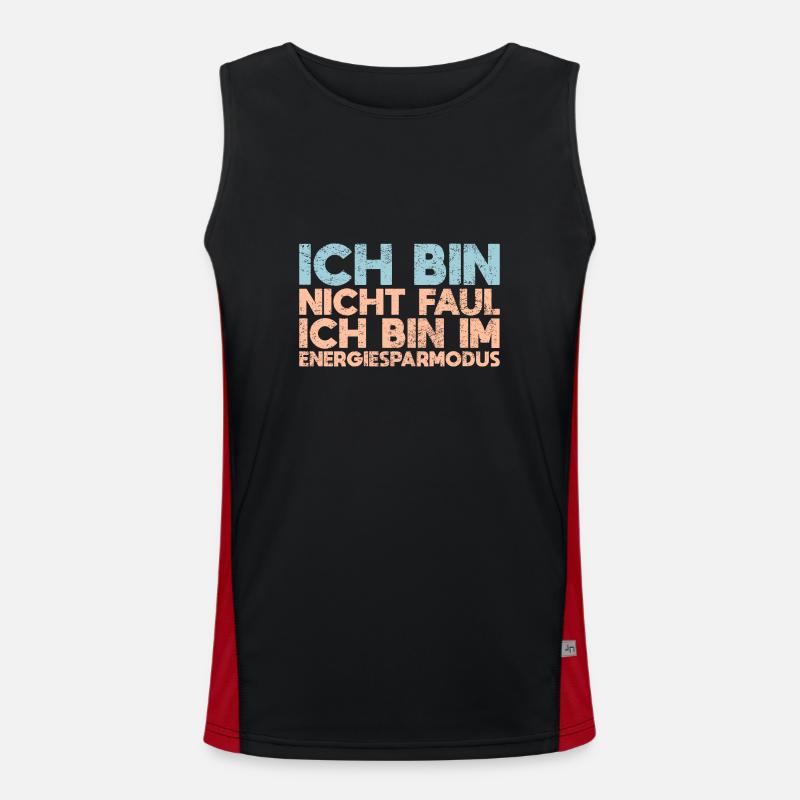 Ich Bin Nicht Faul, Ich Bin Im... Funktionelles Kontrast-Tank Top für Männer 