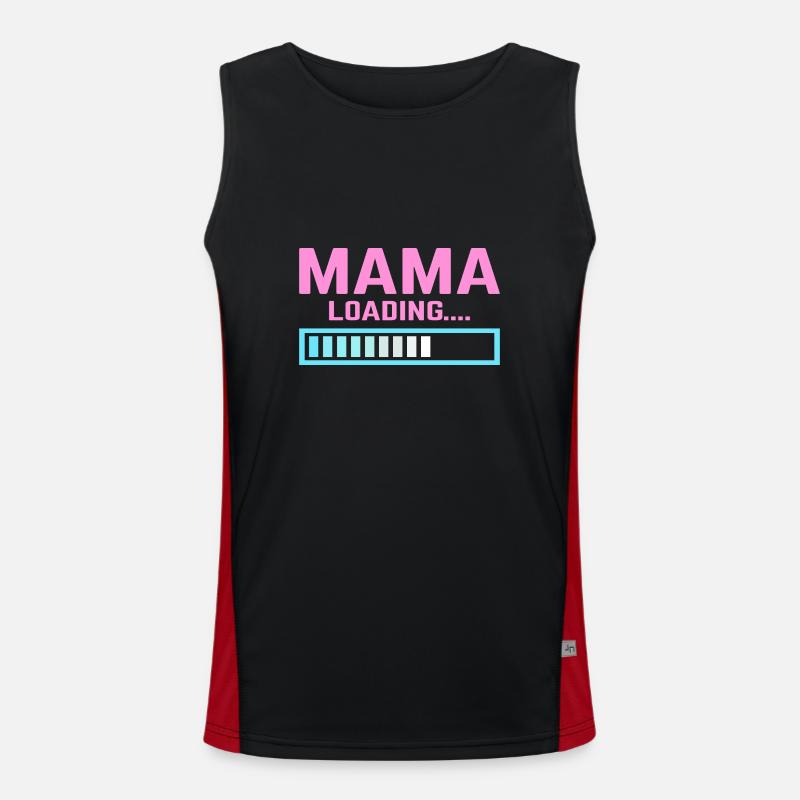 Mum loading mama mom - Men's Functional Contrast Tank Top  - black/red