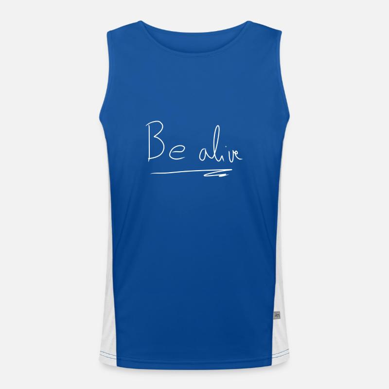 Be alive text Men's Functional Contrast Tank Top 
